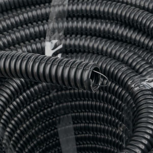 Труба гофрированная d20мм с протяжкой безгалоген. трудногорючая (FRHF) черн. (уп.100м) Plast EKF FRHF-20