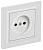 Розетка BRITE РСР10-1-0-БрАБ 10А в сборе без заземл. без защ. шторок арктич. бел. IEK BR-R10-10-K91-F