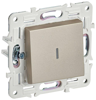 Выключатель проходной 1-кл. SKANDY 10А SK-V08Sh с индикацией шампань IEK SK-V12-1-10-K37