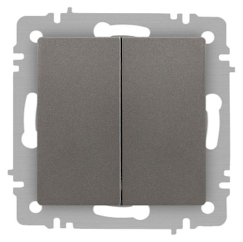 Выключатель 2-кл. СП Accent 6-104-09 10А IP20 250В AL/CU титан Intro Б0063499