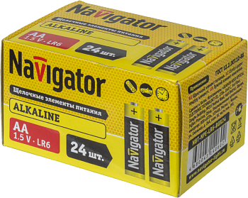 Элемент питания алкалиновый AA/LR6 14 060 NBT-NPE-LR6-BOX24 (уп.24шт) Navigator 14060