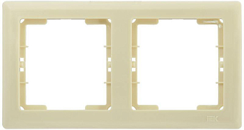 Рамка 2-м BOLERO РГ-2-БК горизонт. крем. IEK EMB20-K33