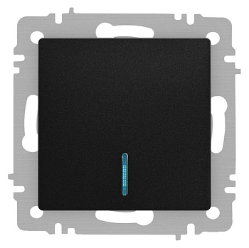 Выключатель 1-кл. СП Accent 6-102-05 10А IP20 250В с подсветкой AL/CU антрацит Intro Б0063475