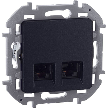 Розетка компьютерная 2-м СП Inspiria RJ45 кат.5E UTP IP20 антрацит IEK 673838