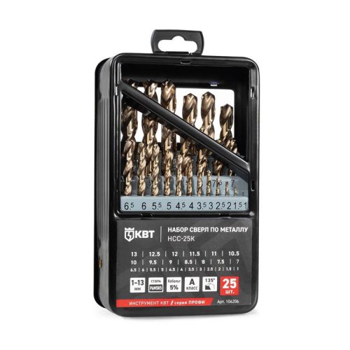 Набор сверл по металлу НСС-25К ПРОФИ КВТ 106206