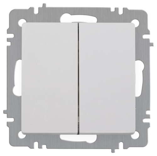 Выключатель 2-кл. СП Accent 6-104-01 10А IP20 250В AL/CU бел. Intro Б0063452