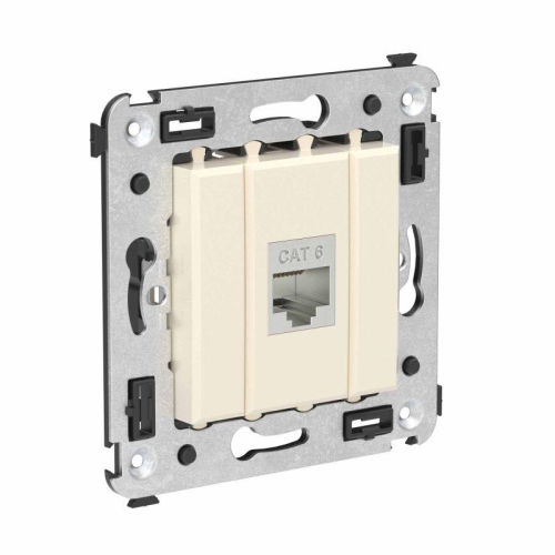 Розетка компьютерная 1-м СП Avanti "Ванильная дымка" RJ45 кат.6 без шторок экранир. механизм DKC 4405793
