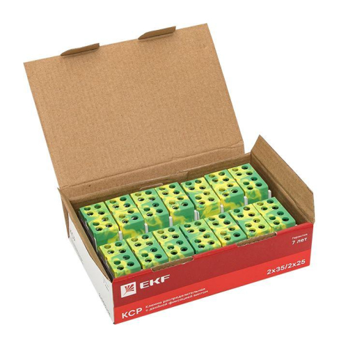 Клемма распределительная КСР с двойн. винтом 2х35/2х25 желт./зел. PROxima EKF ksr-2.35-2.25-y-green