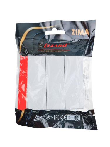 Выключатель 3-кл. СП ZIMA IP20 10А безвинт. зажим бел. LEZARD 704-0288-109QC