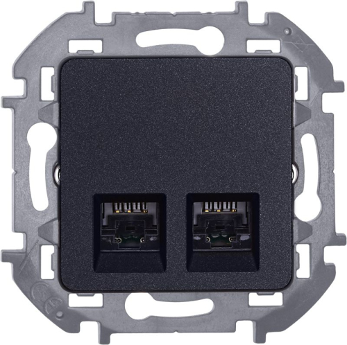 Розетка компьютерная 2-м Inspiria RJ45 кат.5E UTP антрацит IEK 673838