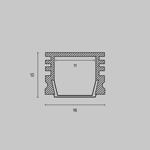 Профиль накладной 16х12 алюм. Maytoni ALM005S-2M