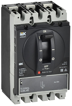 Выключатель автоматический в литом корпусе 3п A 50кА 50А расцепитель электромагн. регулируемый ARMAT IEK AR-MCCB-3A-050-0050A-MTUC