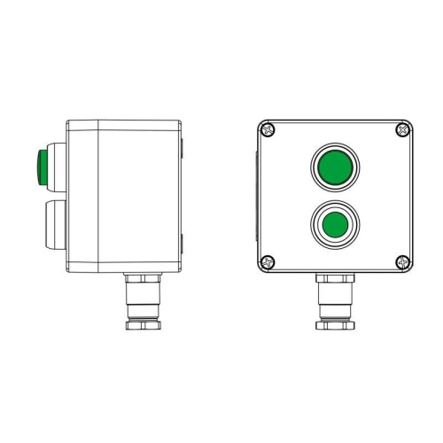 Пост управления взрывозащищенный из полиэстера CPE-P-03-(1xP1G(11)-1xLG(250))-1xKH2MHK(C)1Ex d e IIC Т5 Gb / Ex tb IIIC T95град.C DbIP66/КЗ DKC 2231.031.22.121F