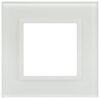 Рамка 1-м Elegance 14-5101-01М для розеток и выключателей стекло матов. бел. Эра Б0065832