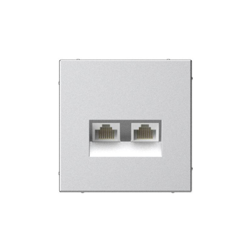 Розетка компьютерная 2-м ArtGallery RJ45 + RJ45 кат.5E механизм алюм. SE GAL000385