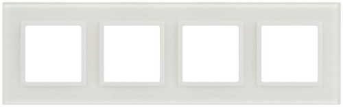 Рамка 4-м Elegance 14-5104-01М для розеток и выключателей стекло матов. бел. Эра Б0065838