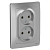 Розетка 2-м СП Blanca 16А IP20 250В без заземл. без защ. шторок алюм. SE BLNRS000023