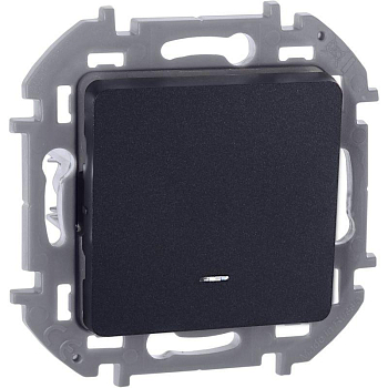 Выключатель 1-кл. Inspiria 10А IP20 250В 10AX с подсветкой/индикацией механизм антрацит IEK 673613