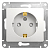 Розетка 1-м СП Glossa 16А IP20 с заземл. защ. шторки механизм бел. SE GSL000145