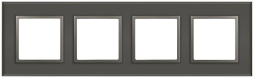 Рамка 4-м Elegance 14-5104-16 для розеток и выключателей стекло титан Эра Б0065839
