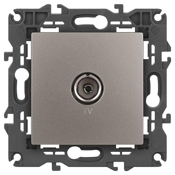 Розетка телевизионная одиночная TV Elegance 14-3101-16 титан Эра Б0065760