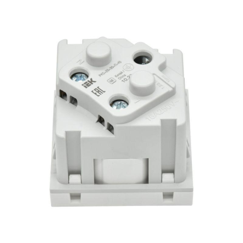 Розетка PRIMER 45град. с заземл. защ. шторки винт. зажим РКС-20-30-П-45 бел. IEK PR-KK40D-RSZH-2-2-45-K01