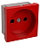 Розетка 1-м 2мод. РКС-20-22-П-К 45х45 без заземл. красн. PRIMER IEK CKK-40D-RSK2-K04-K