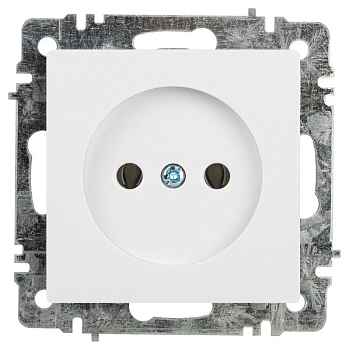 Розетка 1-м СП Accent 6-201-01 16А IP20 250В 2Р AL/CU бел. Intro Б0063653