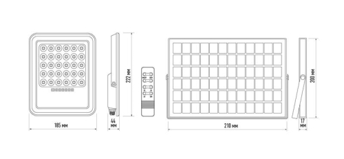 Прожектор светодиодный PFL SOLAR 02 50 6500К GR IP65 ДО с солнечн. панелью и пультом Pro+ JazzWay 5058460