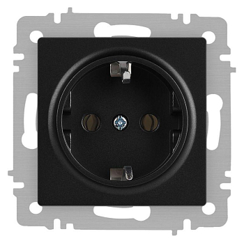 Розетка 1-м СП Accent 6-202-05 16А IP20 250В 2P+E Schuko антрацит Intro Б0063693