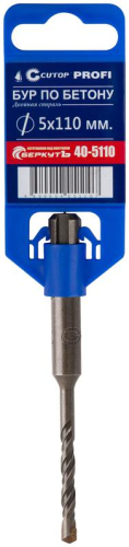 Бур по бетону Profi двойн. резьба SDS-Plus 5х110мм Cutop 40-5110
