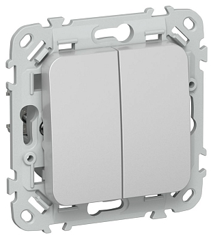 Выключатель 2-кл. СП FLITE ВС12-1-0-ФлА 10А механизм алюм. IEK FI-V20-0-10-1-K47