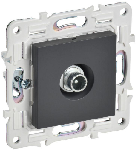 Розетка телевизионная проходная TV SKANDY SK-A17T титан IEK SK-A10-P-K48