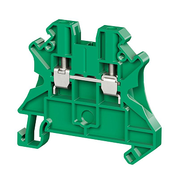 Клемма проходная винтовой зажим 2 точки подключения 2.5кв.мм зел. DKC TUR-2.5R-GN