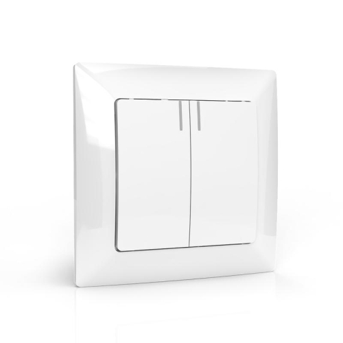 Выключатель 2-кл. СП AVA 10А IP20 с индикатором в сборе бел. TOKOV LIGHT TKL-AV-V2IF-C01