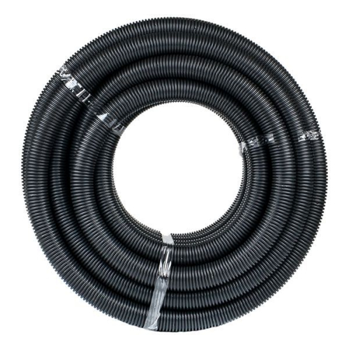 Труба гофрированная d50мм с протяжкой безгалоген. трудногорючая (FRHF) черн. (уп.20м) Plast EKF FRHF-50