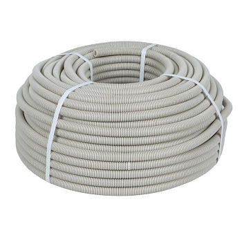 Труба гофрированная ПВХ d25мм с протяжкой сер. (уп.50м) Plast PROxima EKF tg-z-25