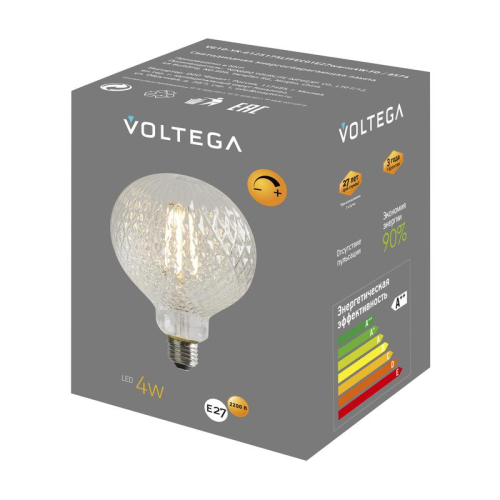 Лампа светодиодная филаментная Loft 271 YX-G125175LFFEC01 4Вт 2200К E27 DIM Voltega 8574