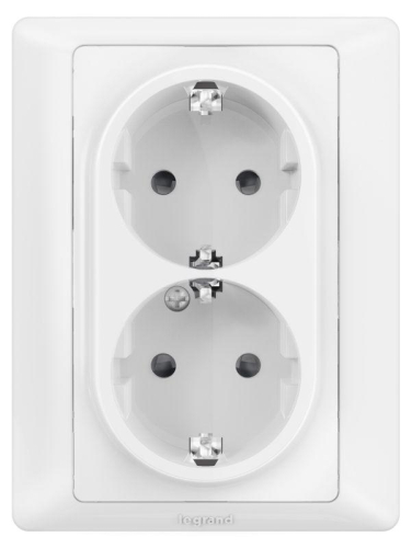 Рамка 1-м Valena Life для двойн. розеток бел. Leg 754221