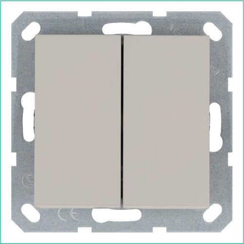 Переключатель проходной 2-кл. 10А IP20 механизм тауп Jasmart G3022T