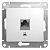 Розетка компьютерная 1-м СП Glossa RJ45 кат.5E механизм бел. SE GSL000181K