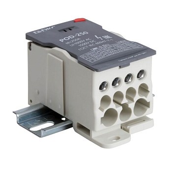 Блок распределительный винтовой зажим 1х120кв.мм 2х35кв.мм 5х16кв.мм 4х10кв.мм DKC POD-250