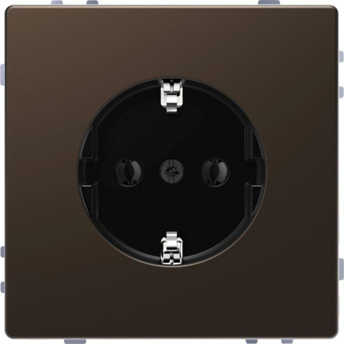 Розетка 1-м СП Merten D-Life 16А IP20 с заземл. без защ. шторок SD мокко SchE MTN2301-6052