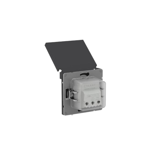 Розетка силовая KANT IP44 2P+E защ. шторки с крышкой черн. уголь DKC 7012013