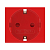 Розетка 1-м 2мод. Viva 16А IP20 2P+E с заземл. защ. шторки красн. DKC 45015
