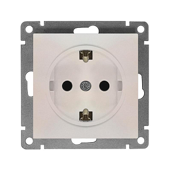 Розетка 1-м СП Афина 16А IP20 с заземл. механизм жемчуж. Universal A0028-OBr