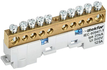Шина нулевая N неизол. на универс. держ. 8х12-10-С TEKFOR IEK TF-NN20-10-DL-K07