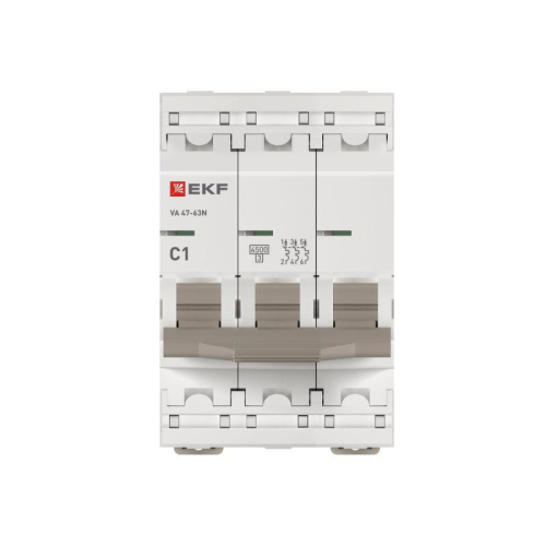 Выключатель автоматический 3п C 1А 4.5кА ВА 47-63N PROxima EKF M634301C