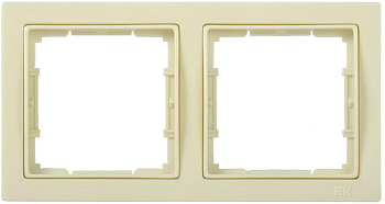 Рамка 2-м BOLERO Q1 РУ-2-БК квадрат. крем. IEK EMB22-K33-Q1