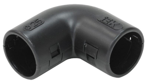 Поворот открывающийся на 90град. CI25G черн. ELASTA IEK CTA10D-CIG25-K02-050